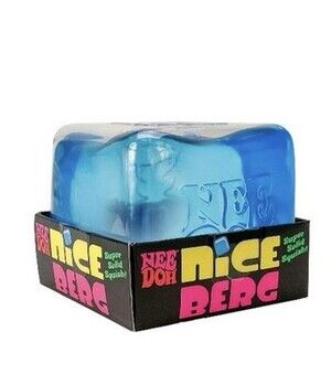 NeeDoh Nice Berg Blue  XL Giant Nee Doh Nice Cube Solid Squish Jelly Ice Block